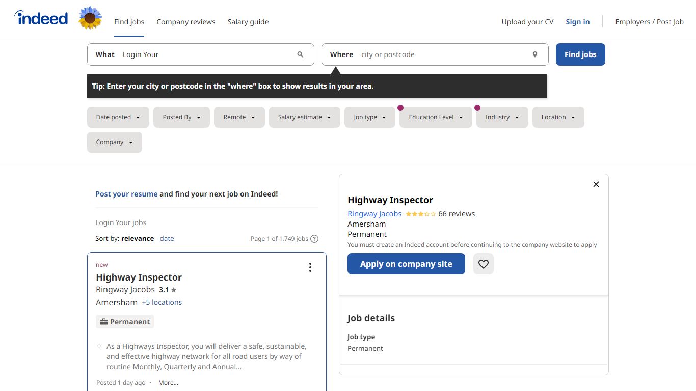 Login Your Jobs - 2022 | Indeed.com