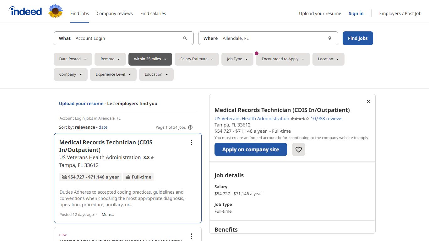 Account Login Jobs, Employment in Allendale, FL | Indeed.com